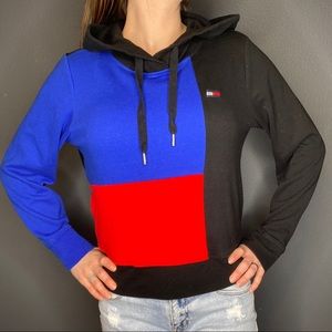 Vintage Tommy Hilfiger color-block hoodie